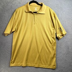 Horn Legend Shirt Large Polo ‎ Yellow Short Sleeve Golf Stretchy Polo Shirt